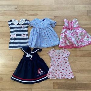 Toddler Girls Summer Dress Lot 24m 2T Hello Kitty Flower Cherry Sailboat
